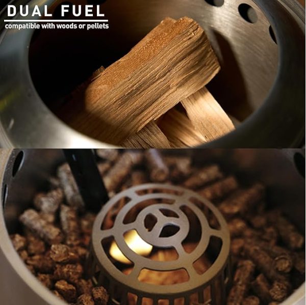 Solo Stove Mesa, 5.1 Inch Tabletop Fire Pit with Stand - Smokeless, Stainless Steel Fire Pit for Camping, Outdoor & Patio- Wood Burning or Pellet Fueled Portable Bonfire, 1.4lbs, Deep Olive - Image 4