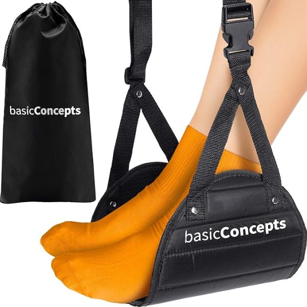 Airplane Foot Hammock (Memory Foam), Perfect Airplane Footrest to Relax Your Feet | Foot Hammock for Airplane Travel Accessories, Desk Foot Hammock, Travel Foot Rest, Comfy Foot Hanger Airplane - Image 2